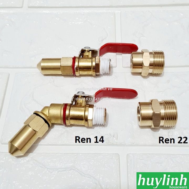 Đầu béc xịt rửa máy lạnh điều hoà sử dụng cho máy rửa xe - Ren 14 và 22