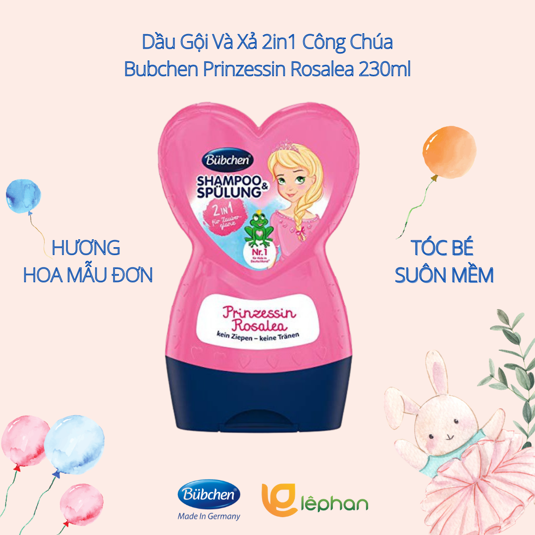 Dầu gội xả cho bé Rosalea 2in1 Bubchen Đức 230ml