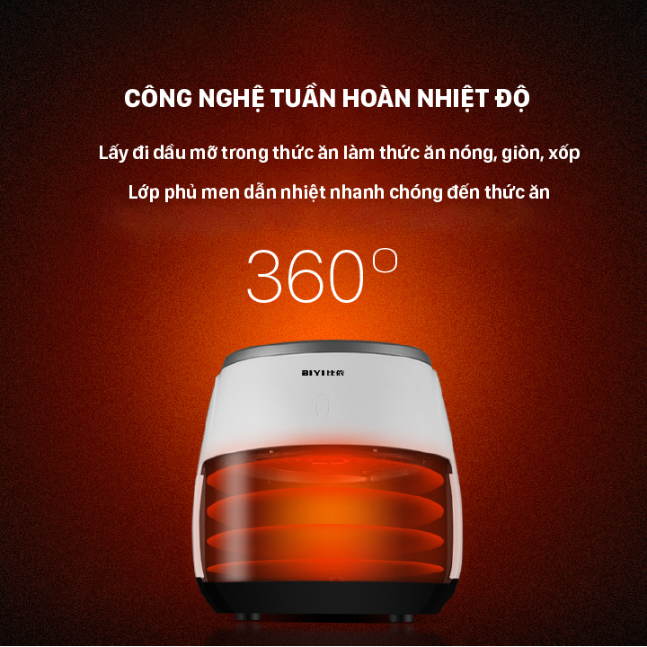 Nồi Chiên Không Dầu BIYI AF25A - Hàng Chính Hãng