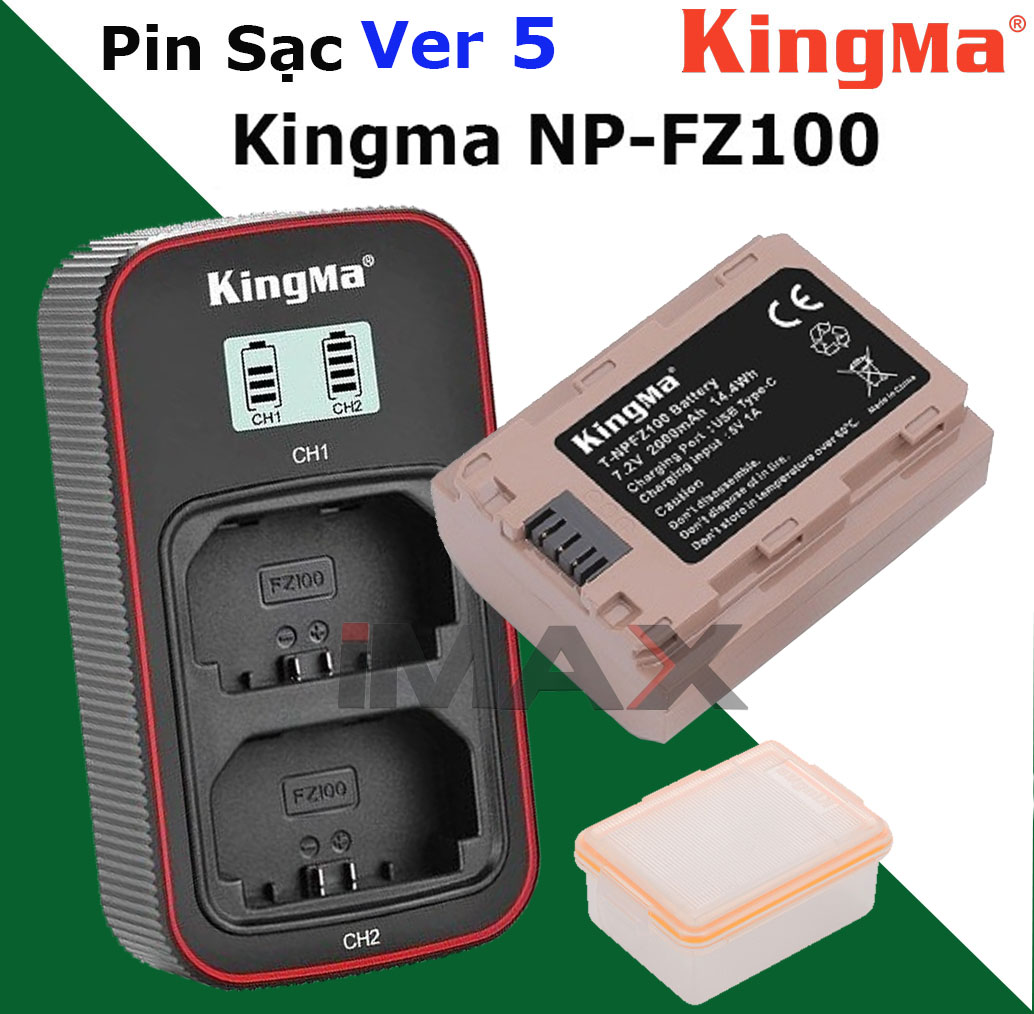 Pin sạc đôi Kingma Ver 5 cho Sony NP-FZ100 - Hàng chính hãng