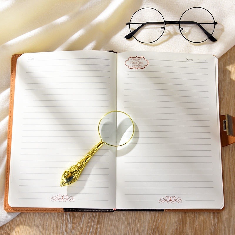 Sổ tay có khoá mật khẩu 200 Trang A5 Retro bìa da PU cao cấp Sách Nhật Ký Văn Phòng Phẩm Notebook