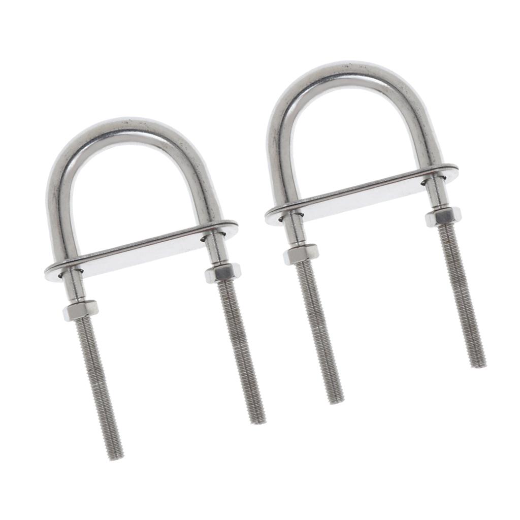 2 Pieces M5*78 Boat Bow Eye, Stern Eye / U-Bolt, Boat Parts, 100% 304-Stainless Steel