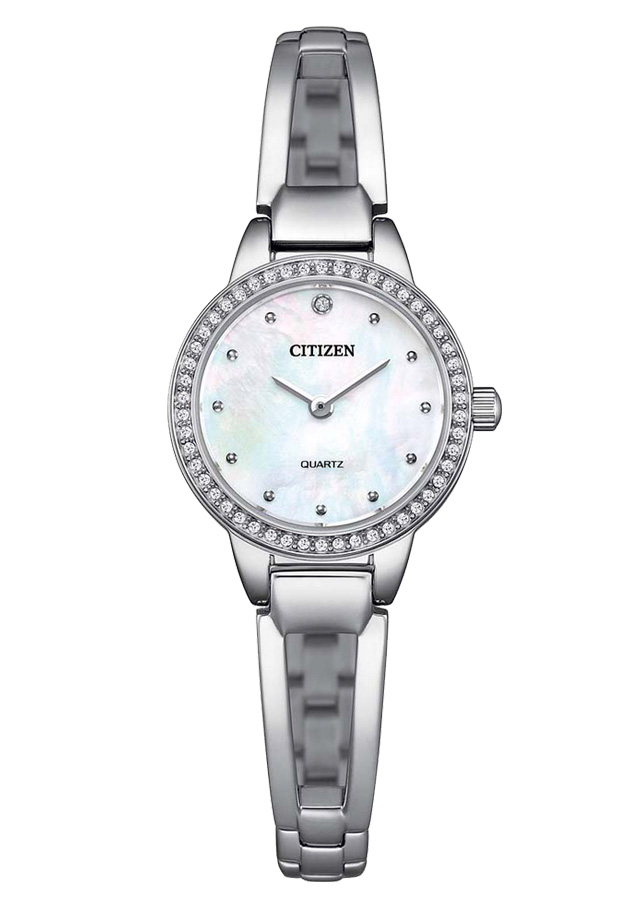 Đồng Hồ Nữ Citizen Pin-Quartz Đính Đá Swarovski Dây Thép Không Gỉ EZ7011-88D - Mặt Xà Cừ (24mm)