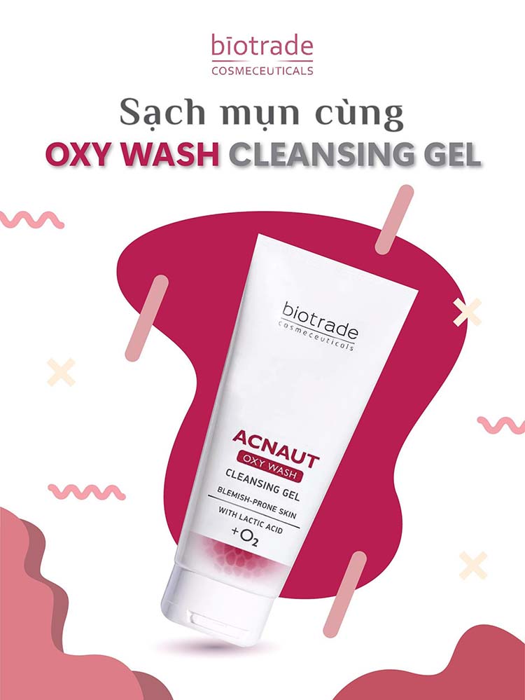 Sữa rửa mặt dạng gel cho da dầu, có mụn Biotrade Acnaut Cleansing Oxy Wash Cleansing Gel 200ml