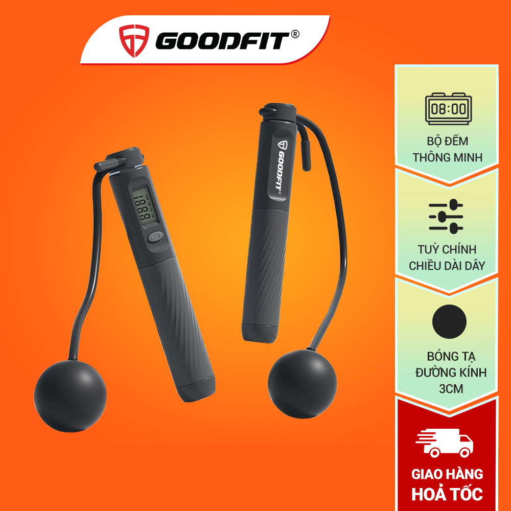 Dây nhảy không dây, dây nhảy thể dục đếm số tự động chính hãng GoodFit GF903JR dây nhảy thể dục tại nhà