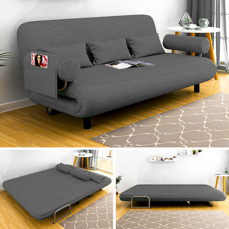 Ghế sofa giường nằm đa năng Kachi MK191 - Màu xám - Tặng kèm 2 gối dựa