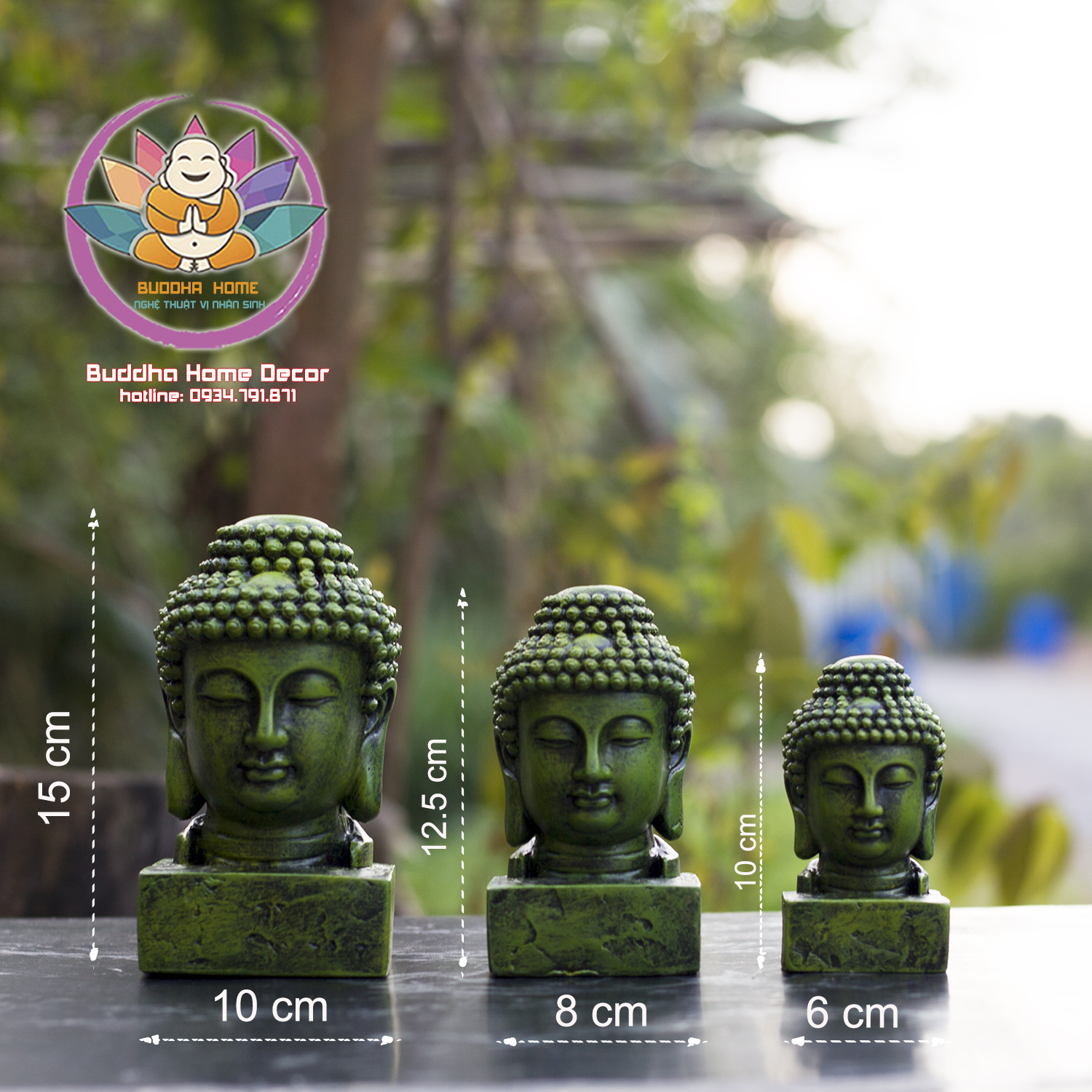 Diện Phật Thích Ca màu đá xanh rêu trang trí hồ cá, thuỷ sinh, tiểu cảnh, bán cạn, terrarium