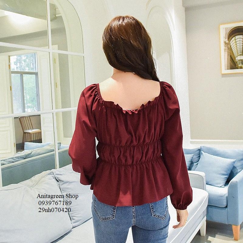 Nh070420-ÁO KIỂU NHÚNG EO TAY PHỒNG s-6xl