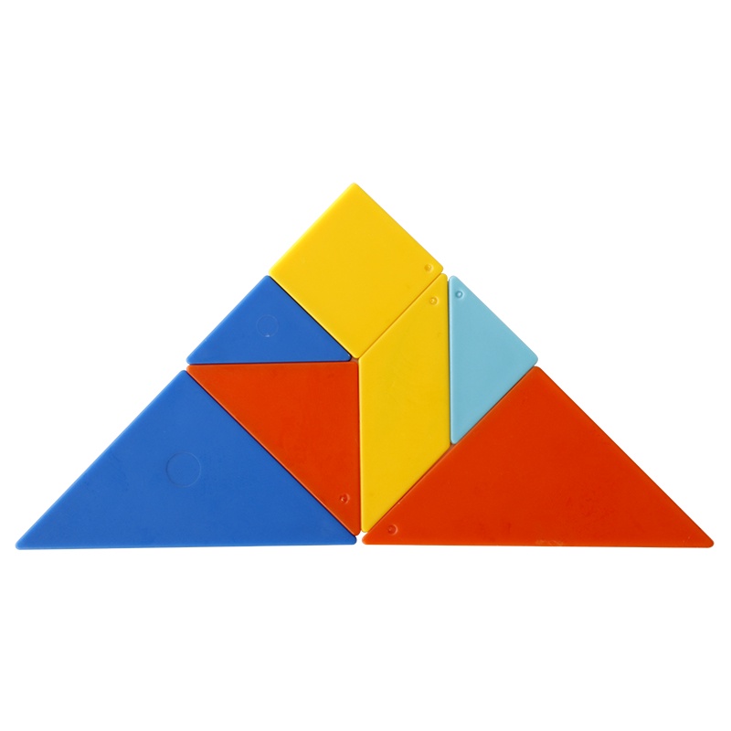 Bộ đồ chơi gỗ lắp ghép xếp hình tam giác tangram puzzle 7 miếng Deli - Đồ chơi giáo dục tư duy trí tuệ cho bé từ 3 tuổi - 74304