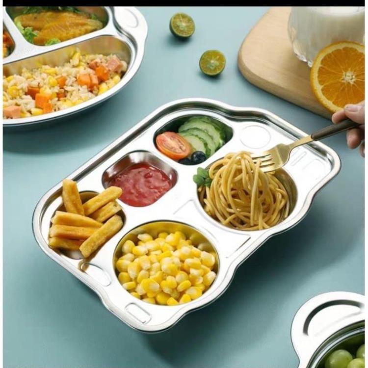Khay cơm,khay ăn dặm cho các bé inox 304 cao cấp 100%