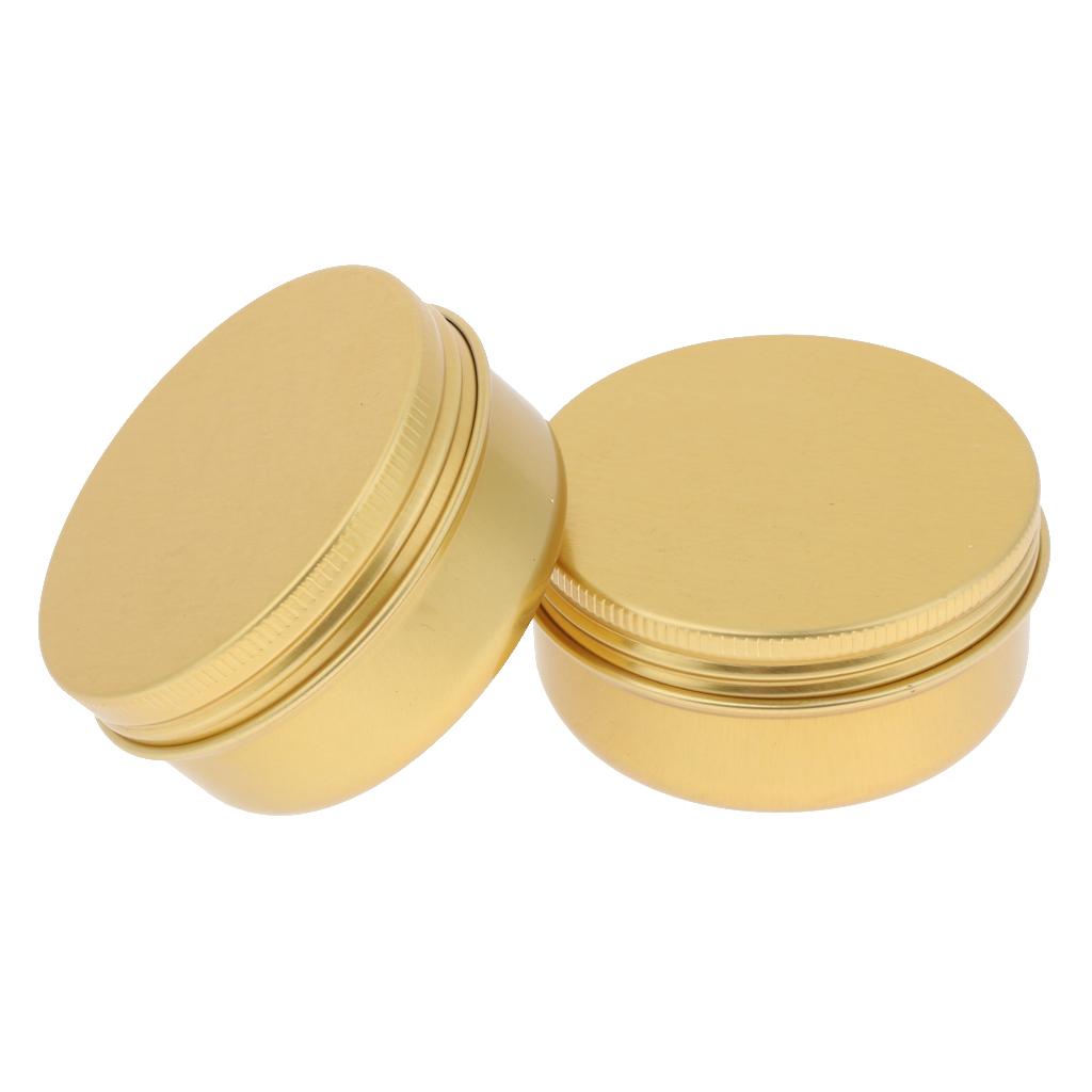 2x10 Pieces Round Aluminum Cream Empty Lip Balm Candles Container Jars Tin 30g