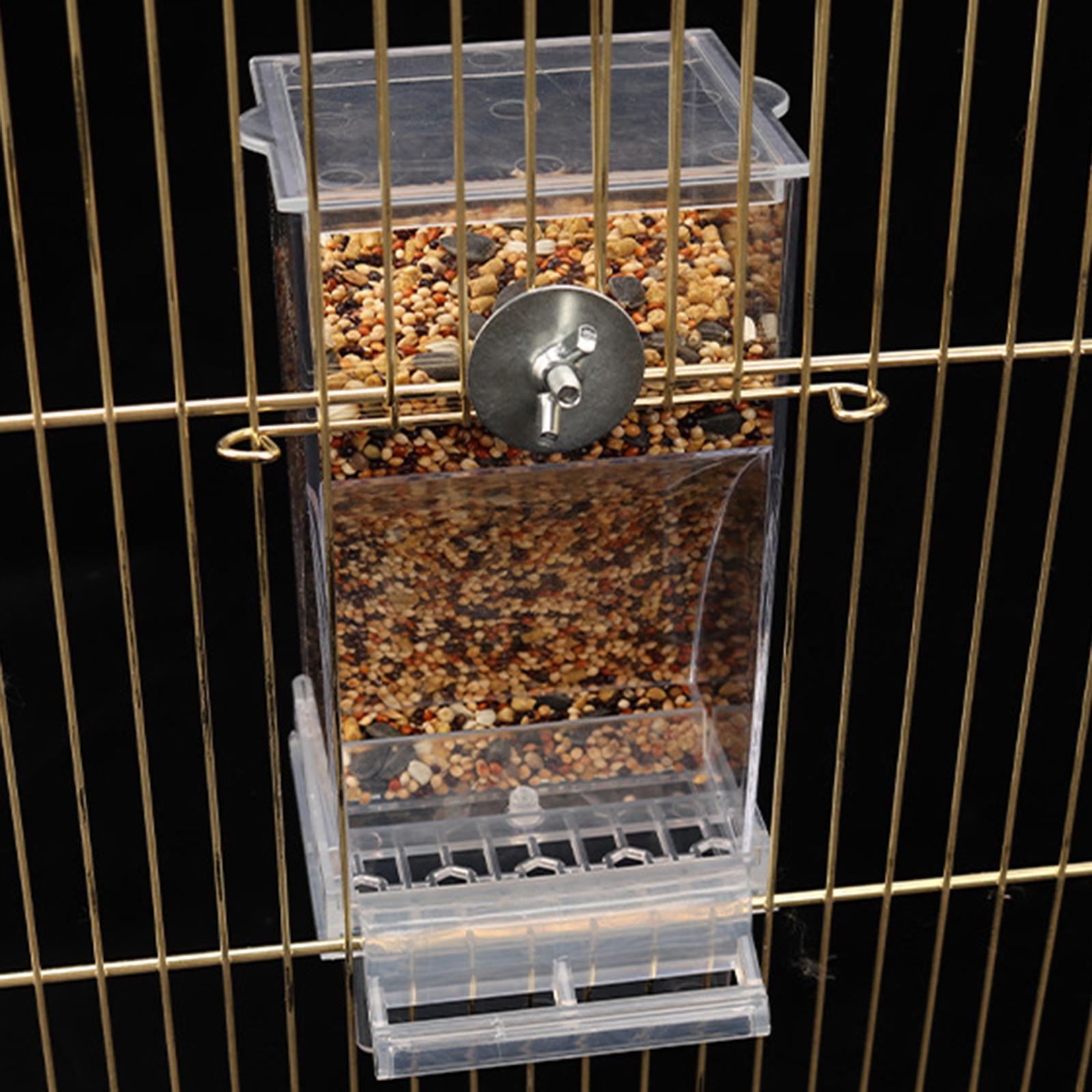 Seed Feeding Automatic Container Box Parrot Feeder Pet Bird Cage Food Feeder