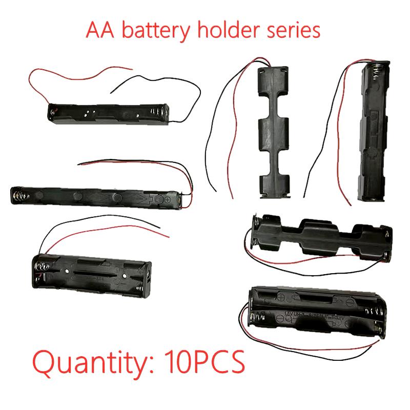 10 CHIẾC Hộp đựng pin 2 3 4 8 khe AA Hộp đựng pin AA LR6 HR6 Hộp đựng có dây dẫn Hộp đựng bảo vệ Bateria Màu sắc: 10 CÁI