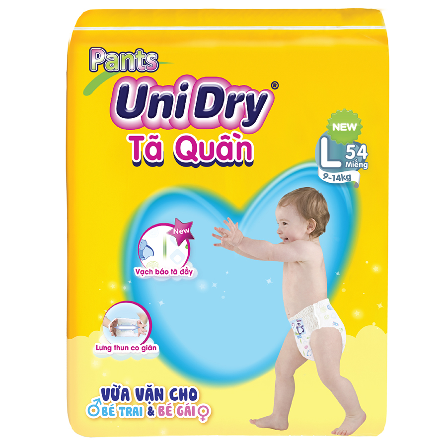 Combo 4 Tã Quần UniDry Gói Cực Đại L54 (54 Miếng)