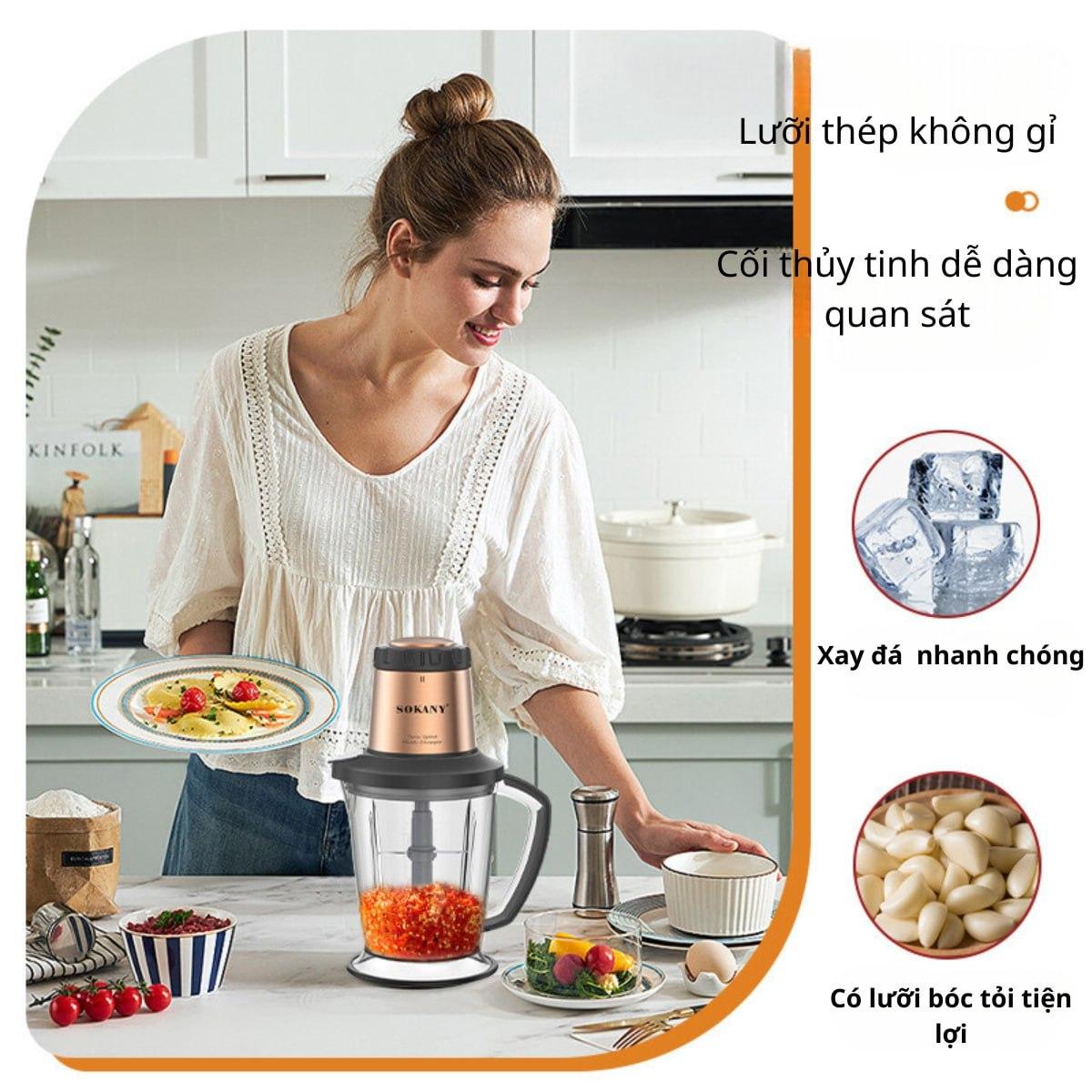 Máy xay sinh tố đa năng công suất cao 1000W xay đá viên dễ dàng SOKANY SK-7039 - HÀNG CHÍNH HÃNG - DELIYA