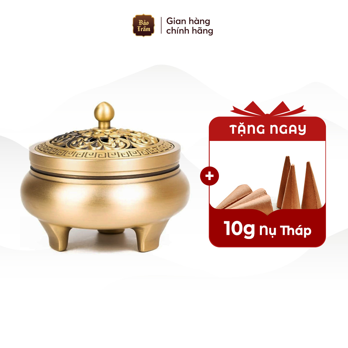 Lư Xông Trầm Hương Bằng Đồng (Có Chân)