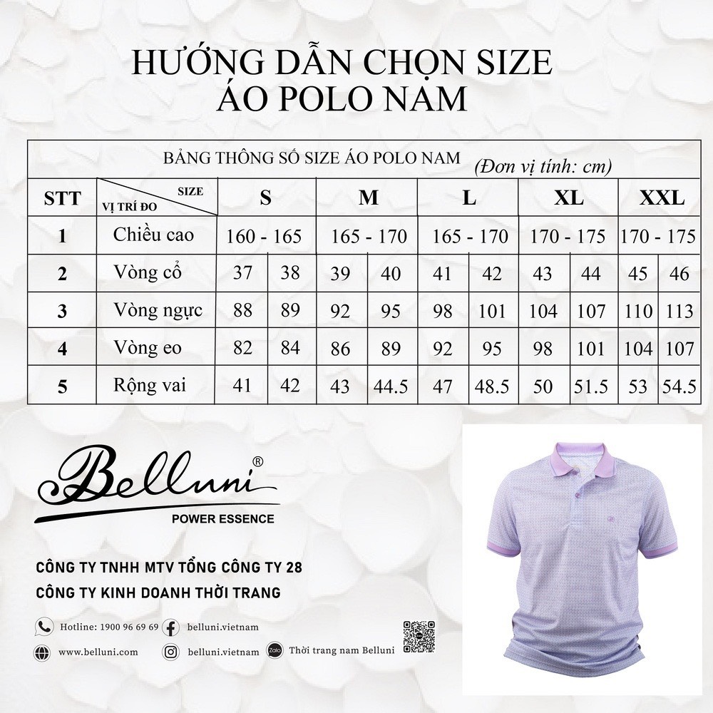 Áo thun nam Polo BELLUNI chất gỗ Sồi mềm mượt - AT.SPM.BE.58.BL1