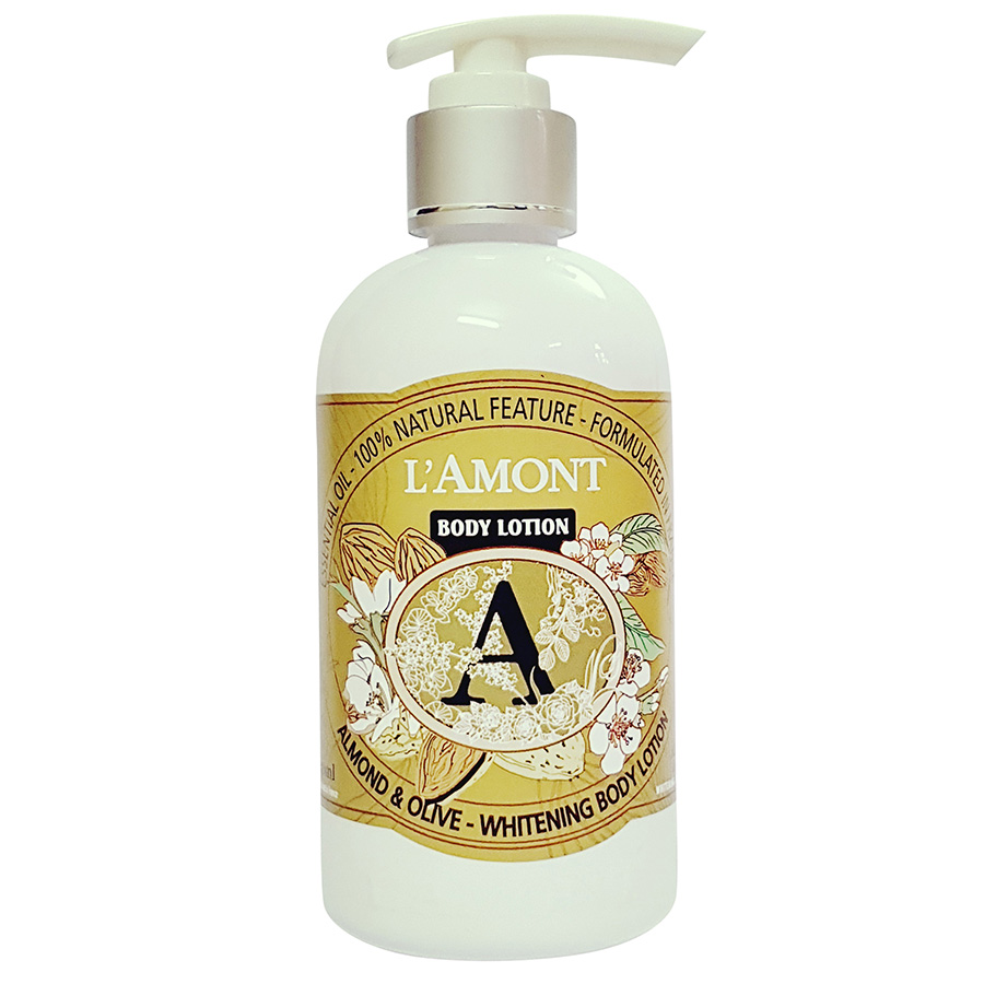 Sữa Dưỡng Thể L'amont En Provence Almond & Olive Whitening Body Lotion Chai 250ml