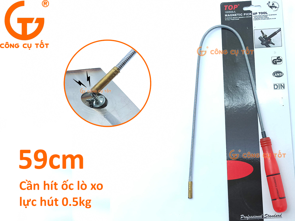 Cần hít ốc lò xo lực hút 0.5kg dài 59cm TOP