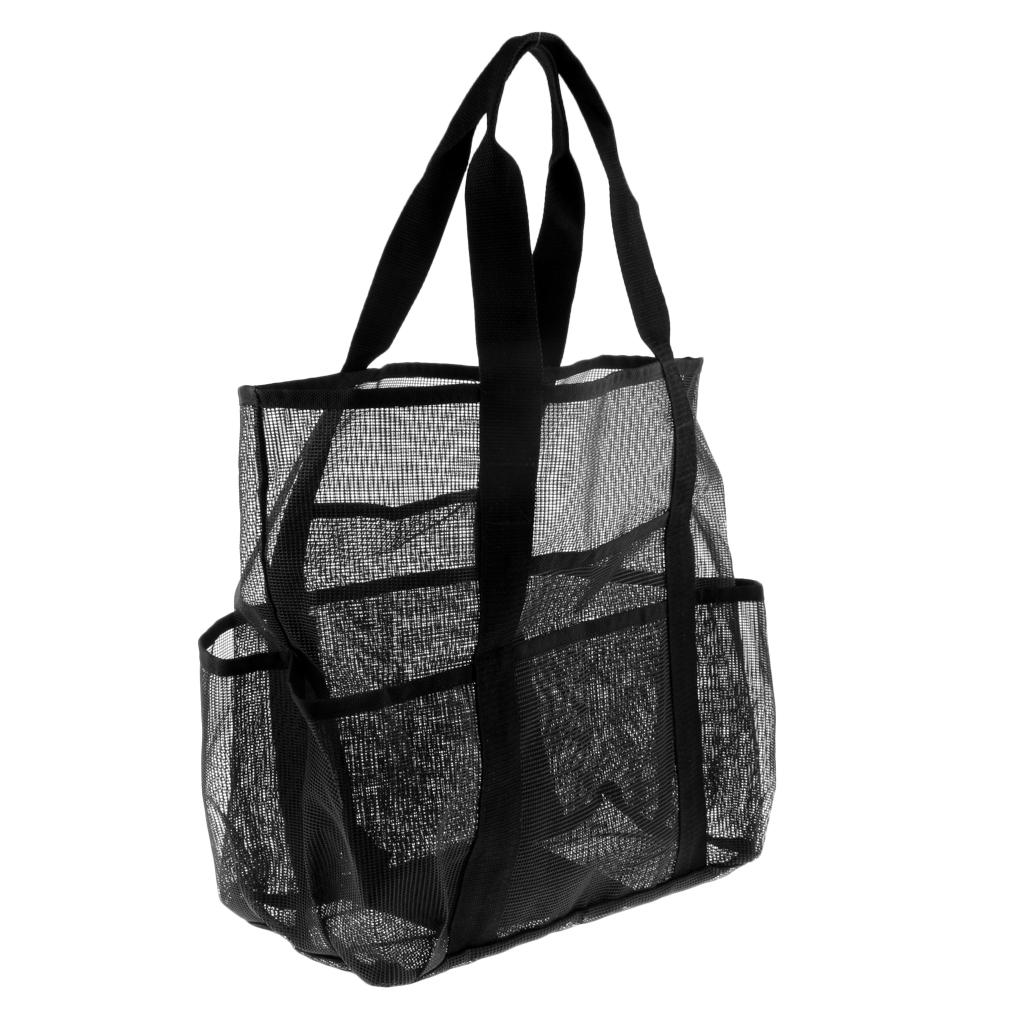 Mesh Beach Pool Wash Tote Bag Market Grocery Picnic Oversized Pocket Storage