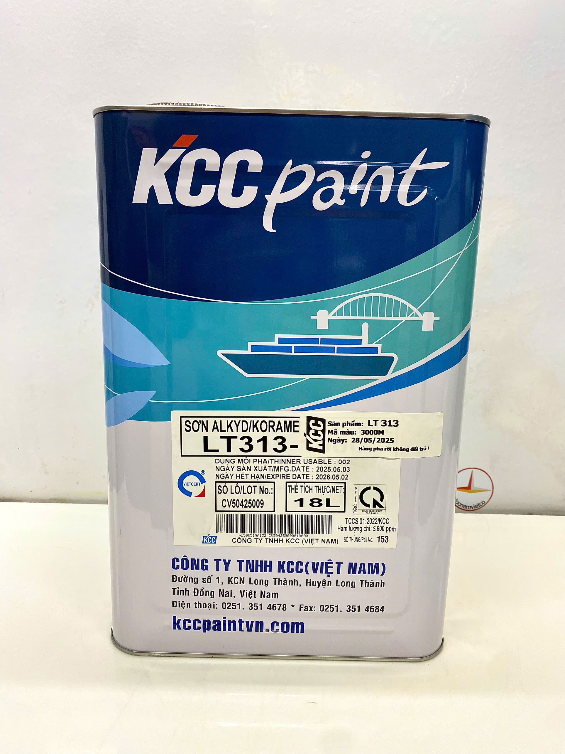 Sơn Alkyd KCC LT313 Base C màu vàng 3000M _18L