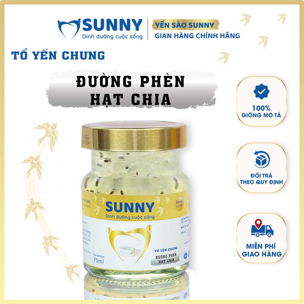 Yến hạt chia - Yến Sào Khánh Hòa chưng sẳn - 25% Yến thô - 70ml/hũ - Yến sào SUNNY