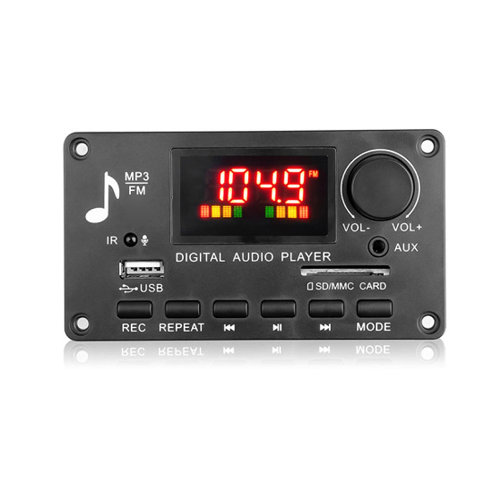 Audio Module USB TF USB FM Car Radio 12V Display Black MP3 Board