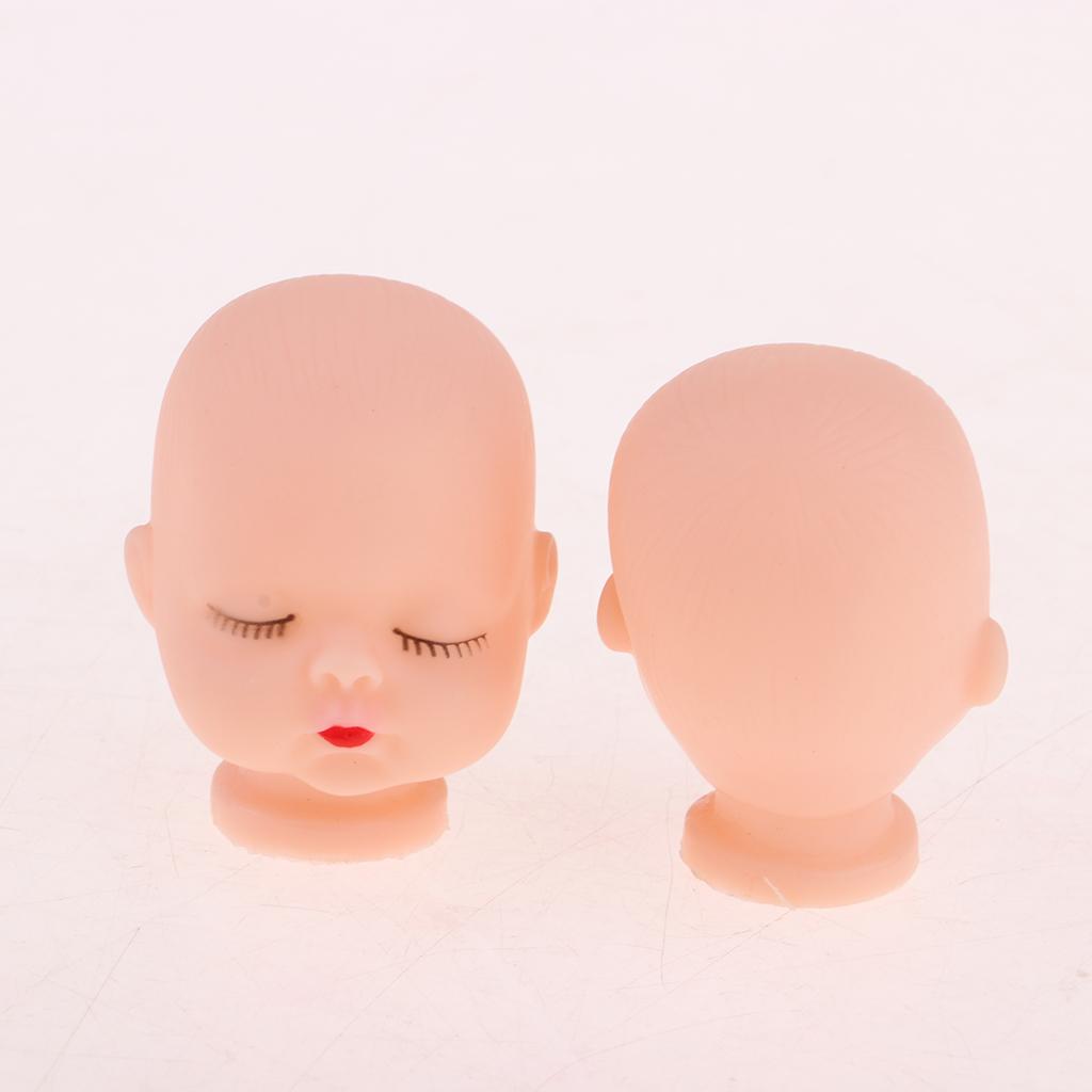 10pcs Lovely Sleeping Baby Head Mold For Mini Keychain Doll Making Accessory