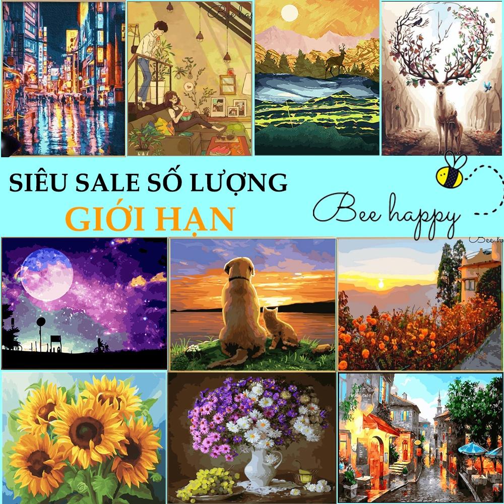 Tranh số hóa tuyển chọn nhiều chủ đề siêu sale BEE HAPPY chi tiết, chuẩn màu