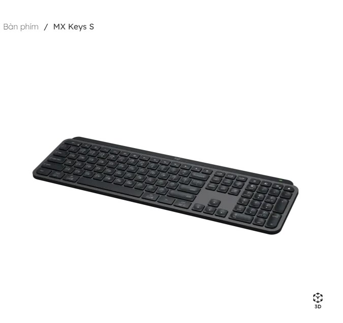 Bàn phím không dây bluetooth Logitech tiên tiến có đèn nền MX Keys S - HÀNG CHÍNH HÃNG