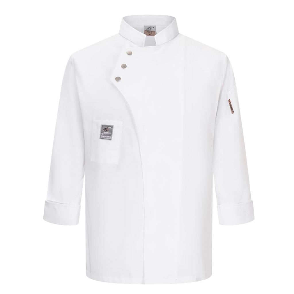 Unisex Chef Jackets Coat Long Sleeves Shirt Kitchen Uniform Workwear