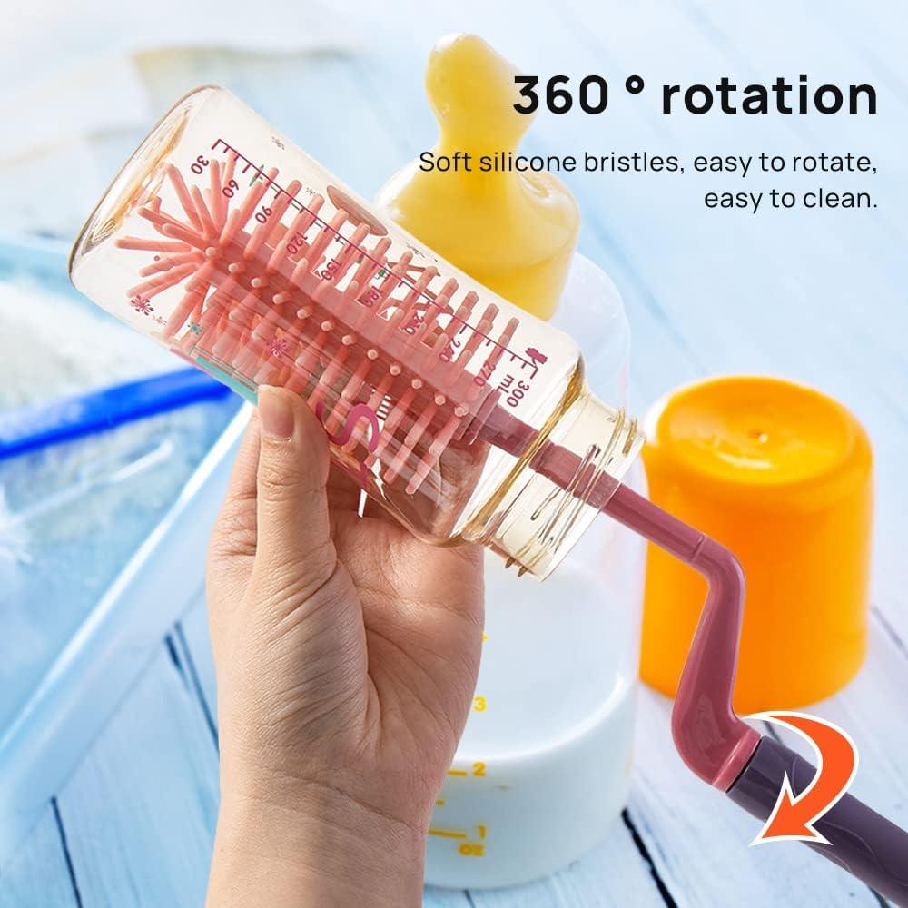 Chai chai, 3 miếng chai silicon goupillon, bàn chải chai, chai núm vú