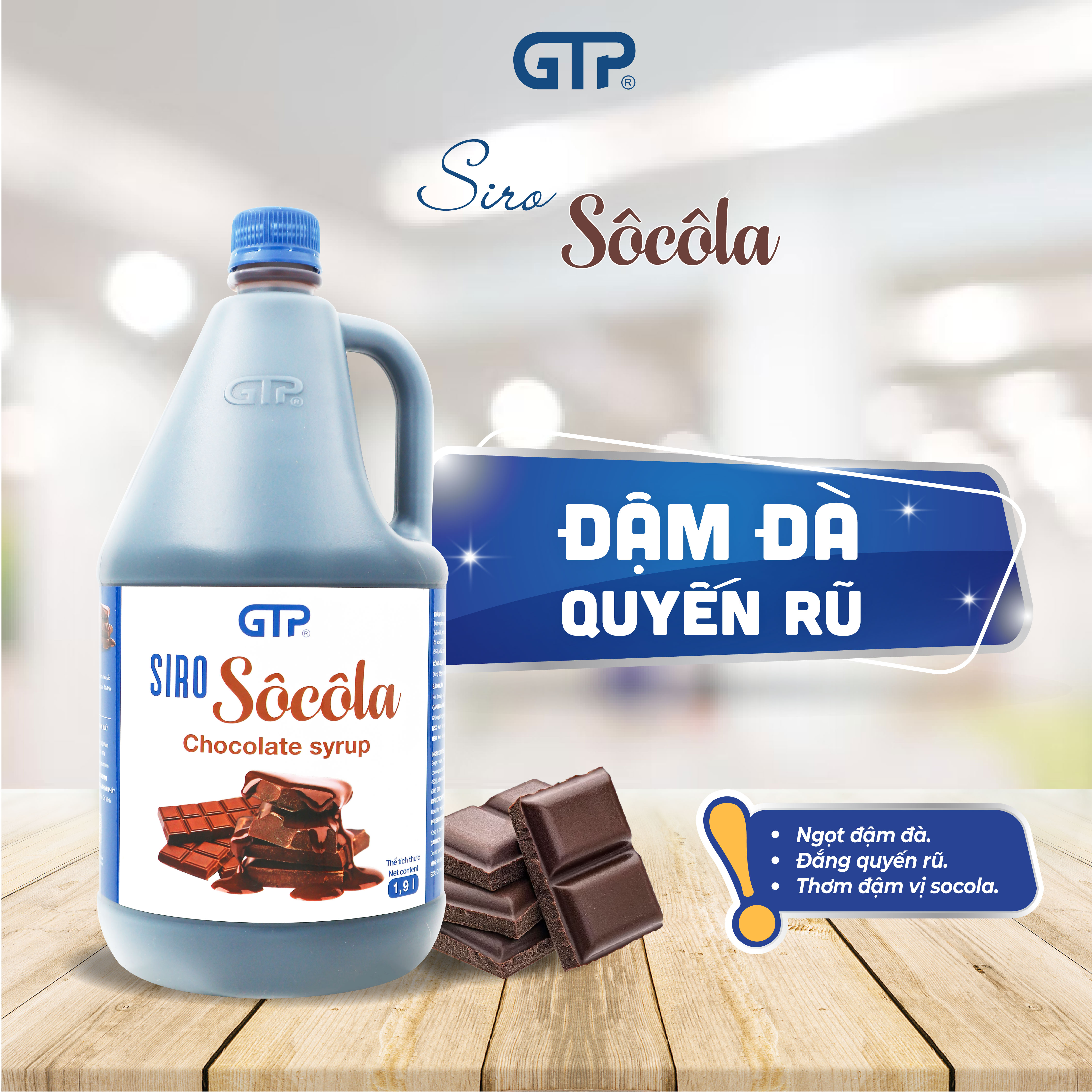 Siro Chocolate GTP - Chuyên dùng pha chế: Trà sữa, Trà trái cây, Cocktail, Mocktail…