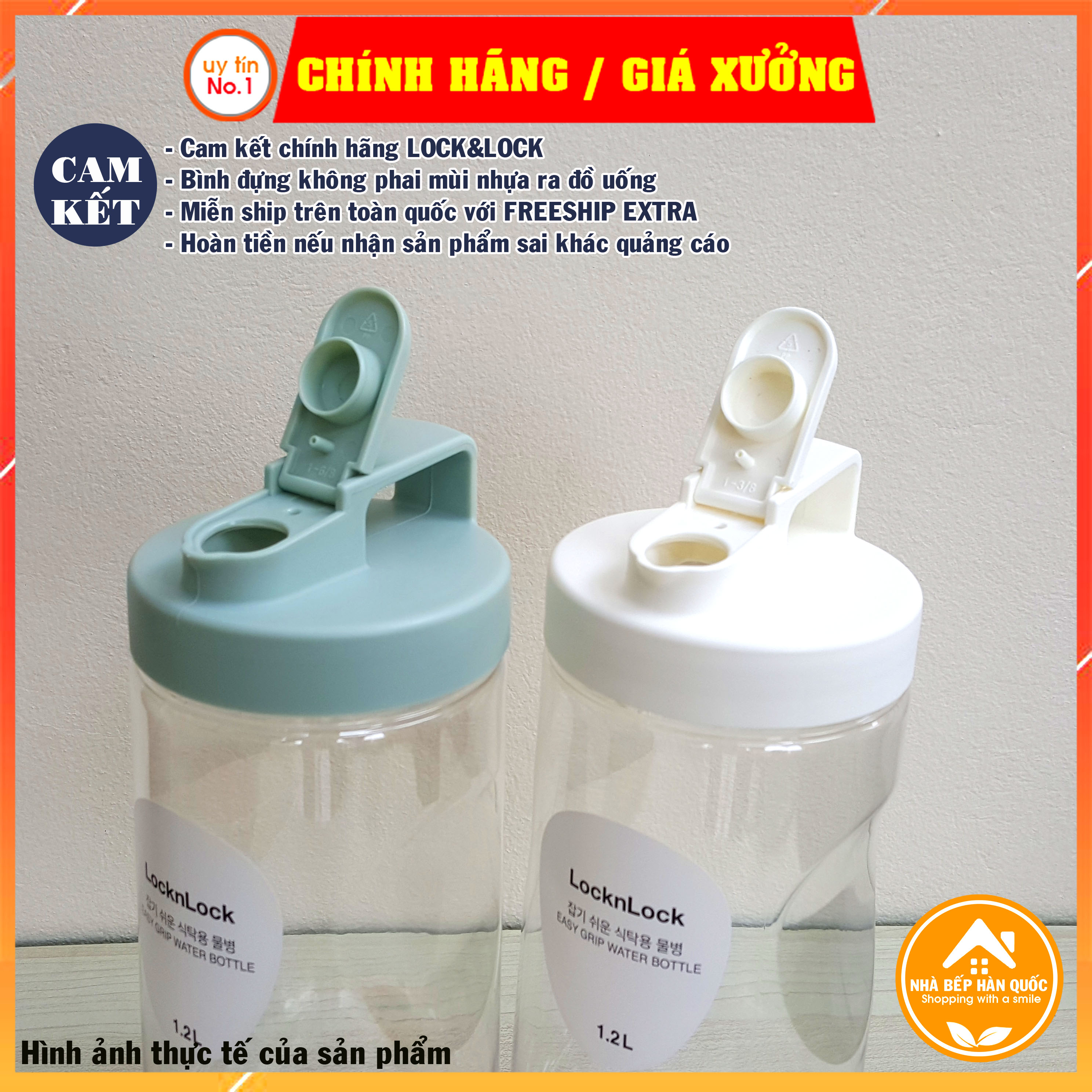 Bình nước Lock&amp;Lock chính hãng Water Bottle 1200ml &amp; 1500ml HAP813 HAP814