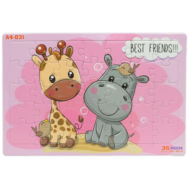Bộ Xếp Hình Puzzle A4 - Minh Châu 35-031 (35 Mảnh Ghép) - Best Friends