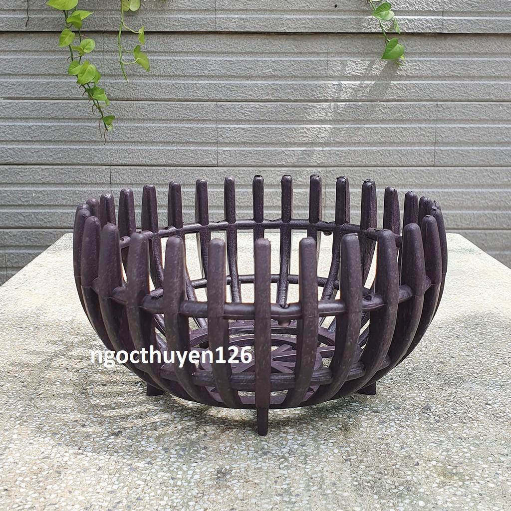 Bộ 5 chậu trồng lan bầu nhựa dày giả gỗ màu nâu 21x11cm Tại HCM