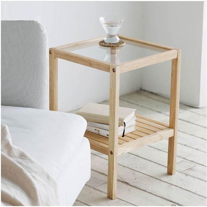 Kệ gỗ tab đầu giường 2 tầng tự lắp ráp / Tủ để đầu giường phòng ngủ/ Giá để đồ Tab gỗ Decor phòng ngủ