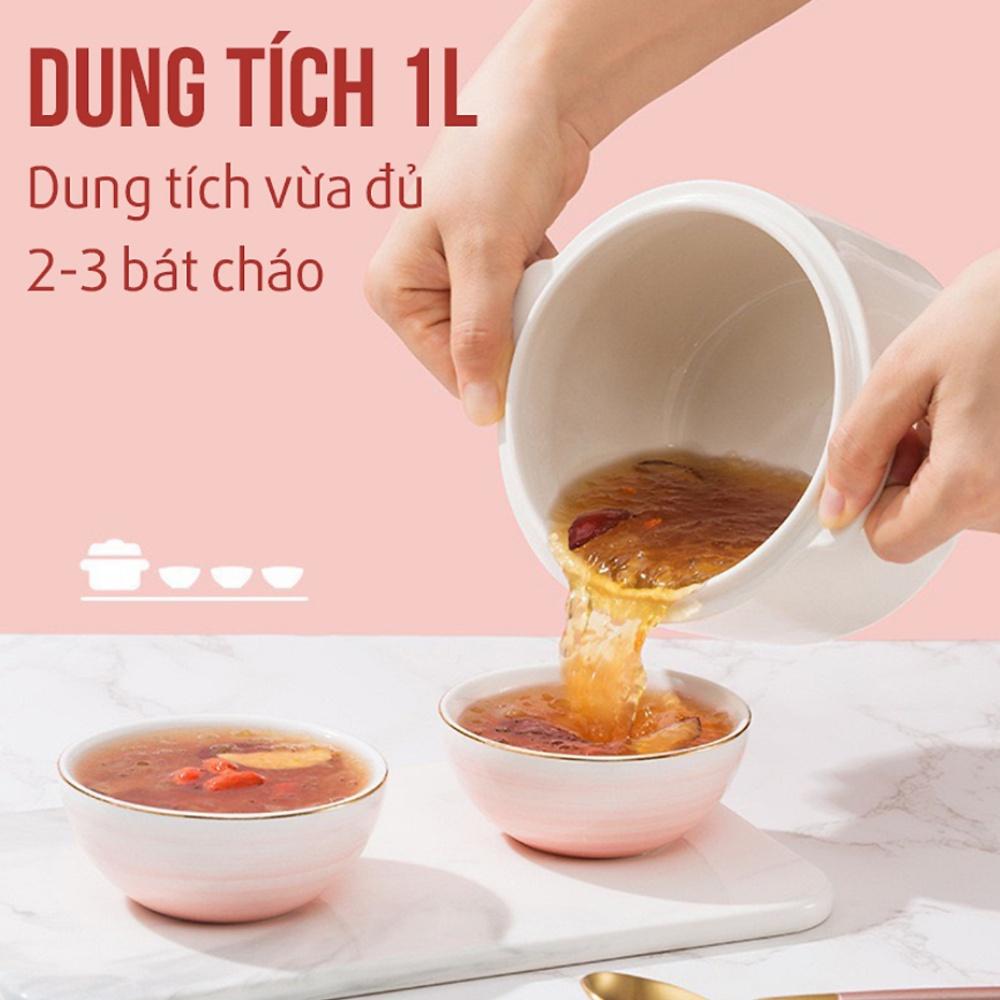 Nồi hầm cháo cho bé, nồi hầm thực phẩm, kho cá chậm, hầm cách thủy, nồi chưng yến 4in1 lõi sứ cao cấp, bảo hành 12 tháng