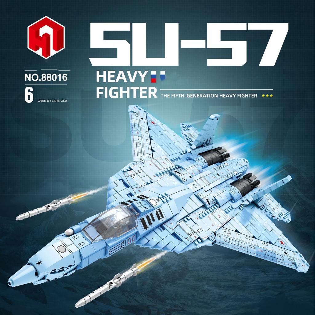 Đồ chơi Lắp ráp Máy bay chiến đấu Nga Su-57, Juhang 88016 Thế hệ 15 tương lai, Xếp hình thông minh