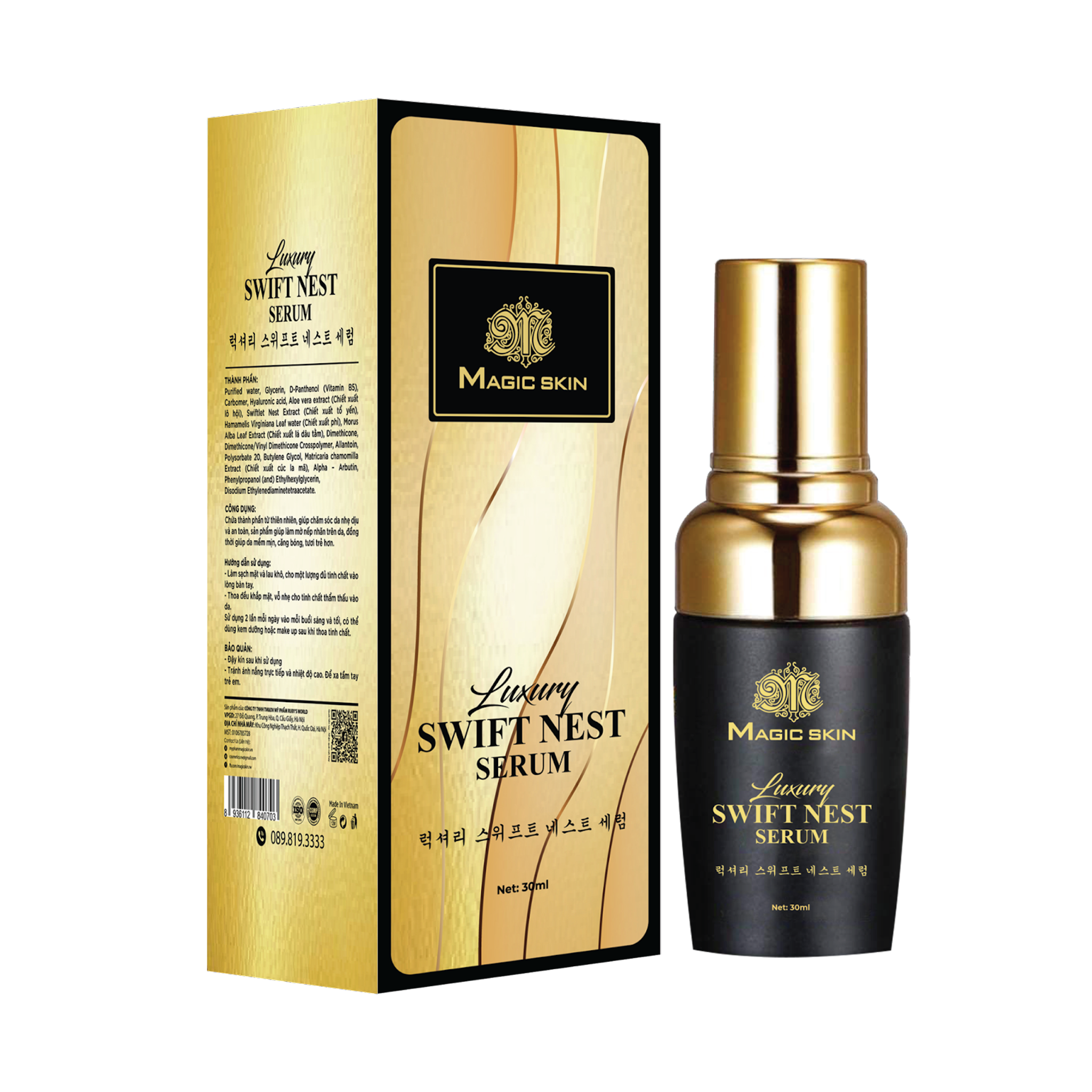 [CHÍNH HÃNG] Luxury Swift Nest Serum Magic Skin - Căng Mịn Mướt Mát, Chẳng Sợ Nếp Nhăn