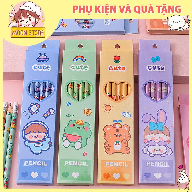 Hộp 6 chiếc bút chì kèm tẩy gấu xinh cute - nguồn hàng giá sỉ