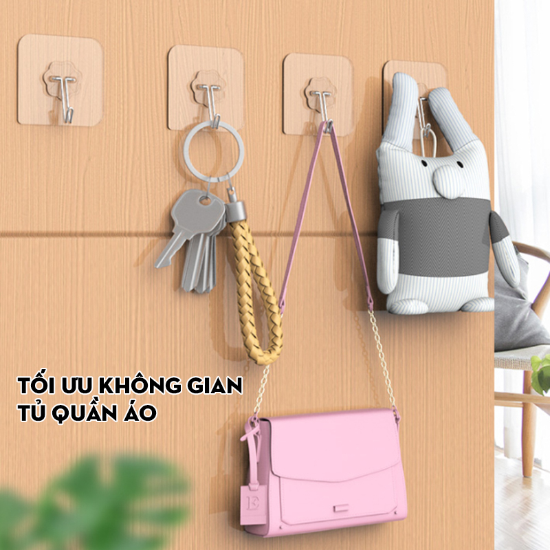 Móc dán tường 6x6 cm nhà bếp và nhà cửa đời sống - Hàng chính hãng