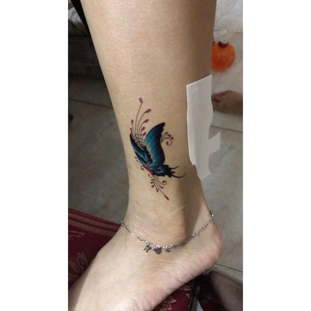 Hình xăm dán bướm xuân tattoo mini 10x6cm