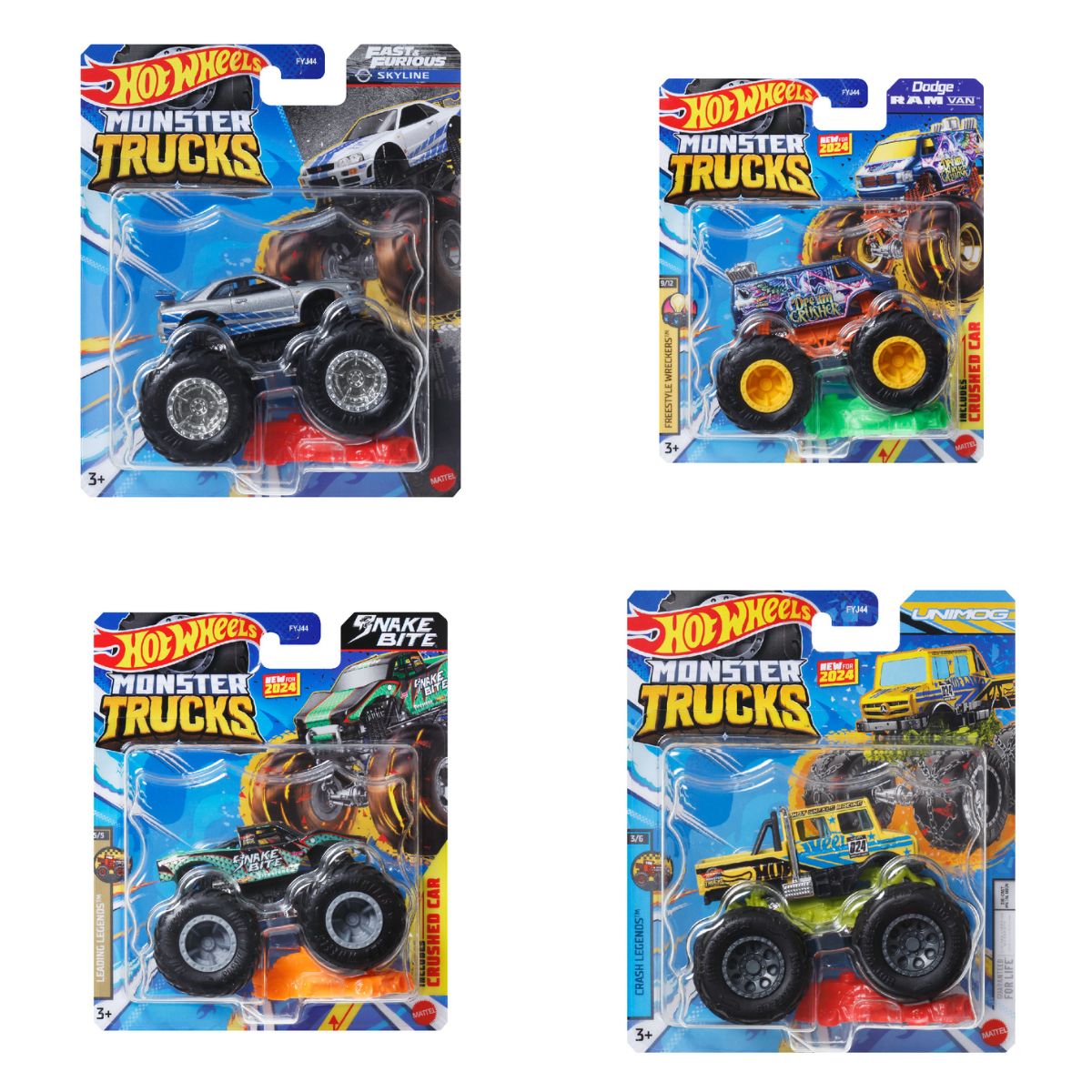 Đồ Chơi Siêu Xe Tải Quái Vật Monster Trucks Hot Wheels FYJ44 - Giao hàng ngẫu nhiên