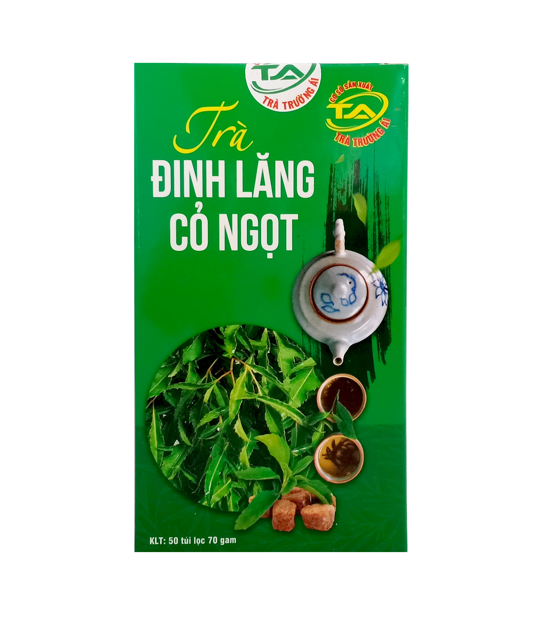 Trà Đinh lăng Cỏ ngọt Trường Ái (50 túi lọc) - Giúp ăn ngon, ngủ ngon, kéo dài tuổi thọ