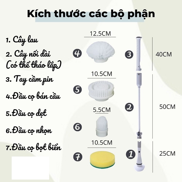 Chổi Cọ Nhà Vệ Sinh Jesopb K129 4 Đầu Thay Thế - Hàng Nhập Khẩu