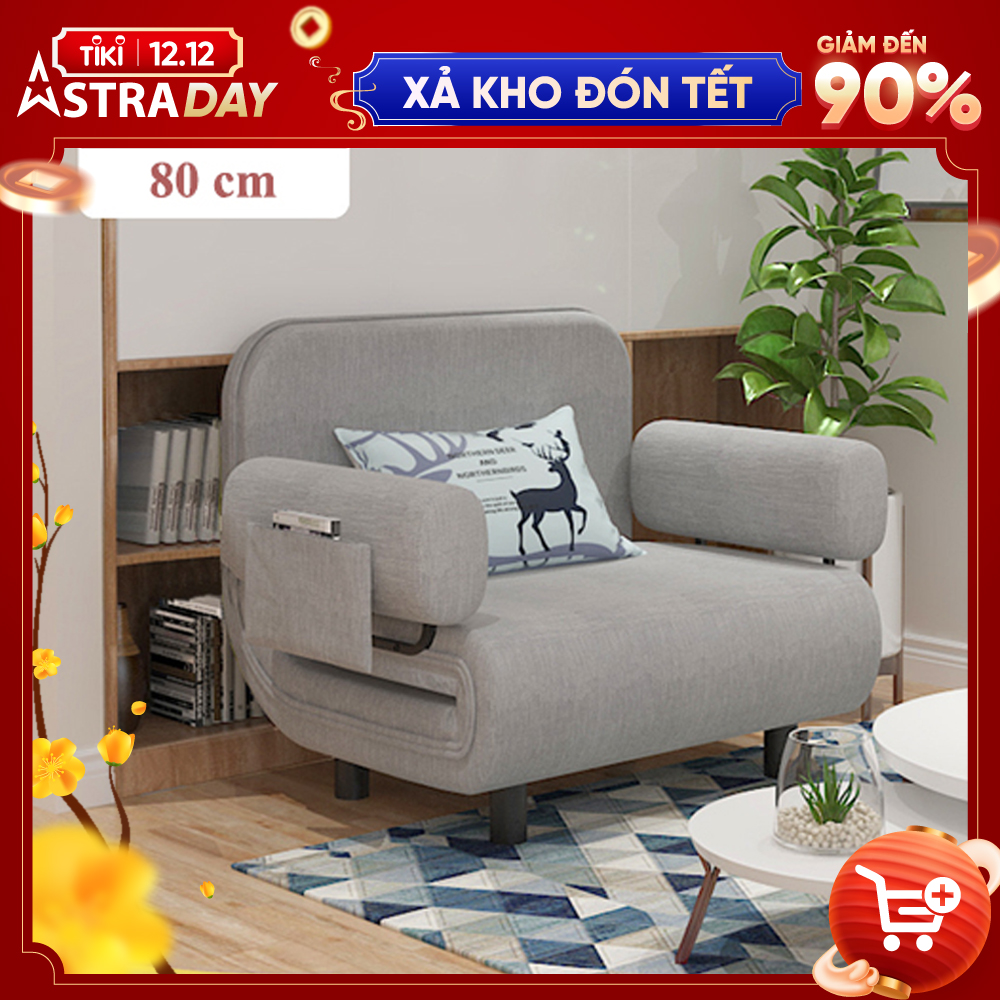 Ghế Sofa Giường Gấp Gọn Và Mở Ra Thành Giường, Sofa giường Ghế Gập Thành Giường Chân Trụ Khung Thép Chắc Chắn - Royaldecor