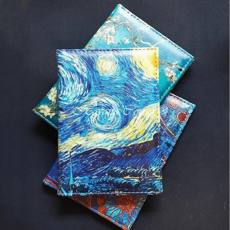 Bao da bọc hộ chiếu, ví passport cover Starry Night Van Gogh