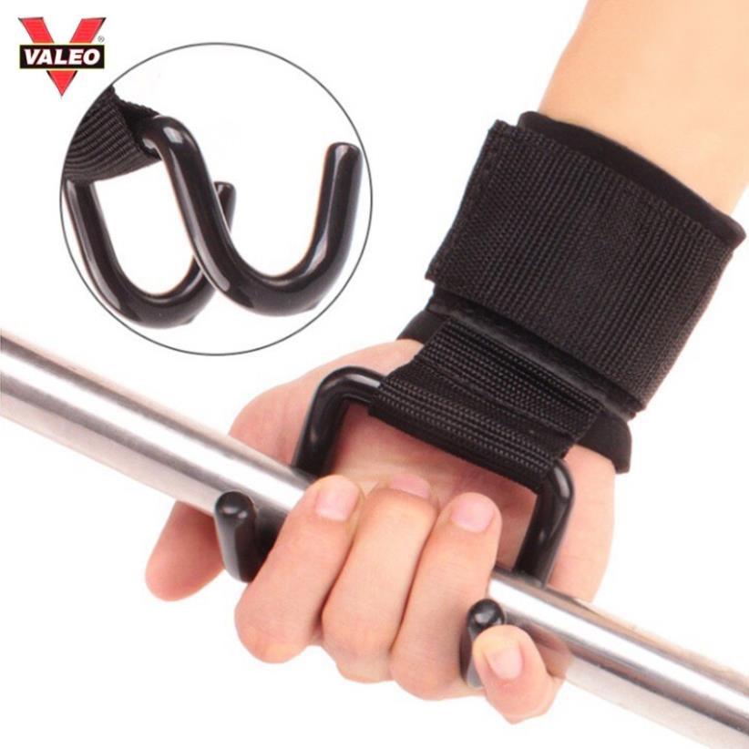 Móc kéo tạ Valeo - Dây kéo lưng có gắn móc hỗ trợ kéo tạ, kéo xà, deadlift - Lifting Straps