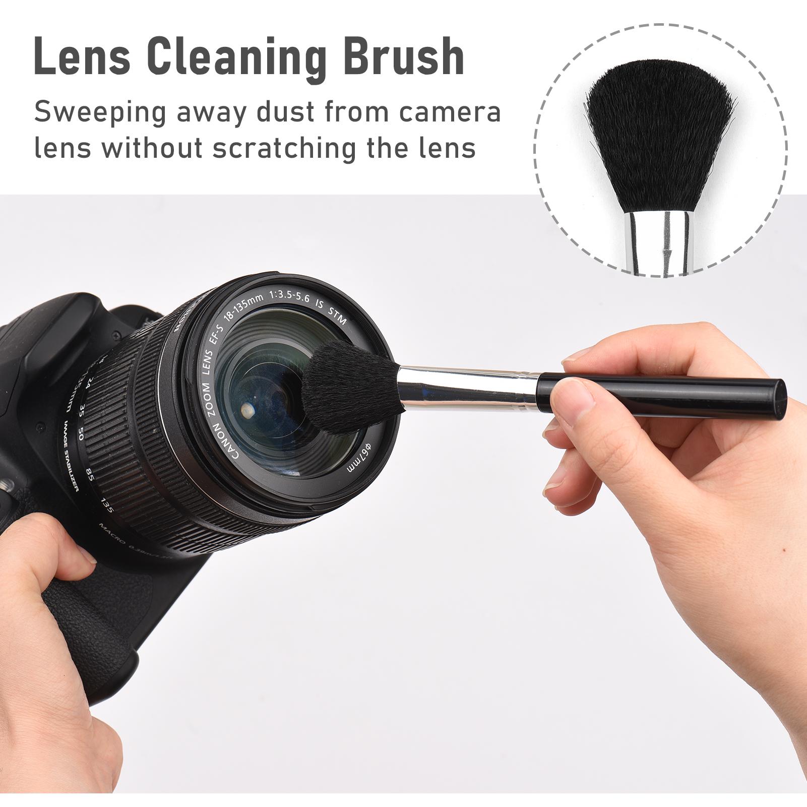 3-in-1 Camera Cleaning Kit with 1 Pair Anti-static Gloves + 1 Lens Brush + 1 Cleaning Cloth for DSLR Digital Camera